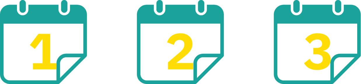 Three calendar icons