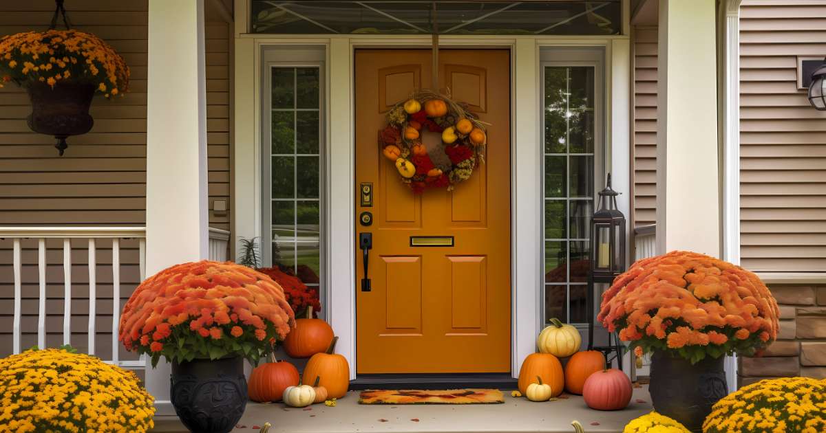 house with fall decor